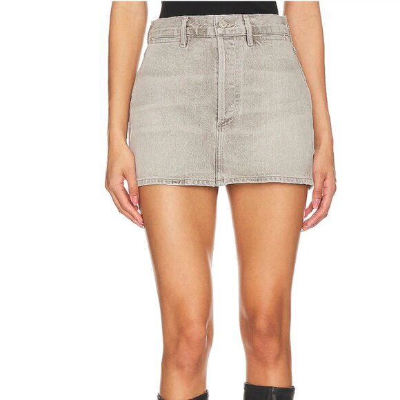 Rosie Mini Skirt Citizens of Humanity Denim Skirt- Off Brown - Picture 1 of 4